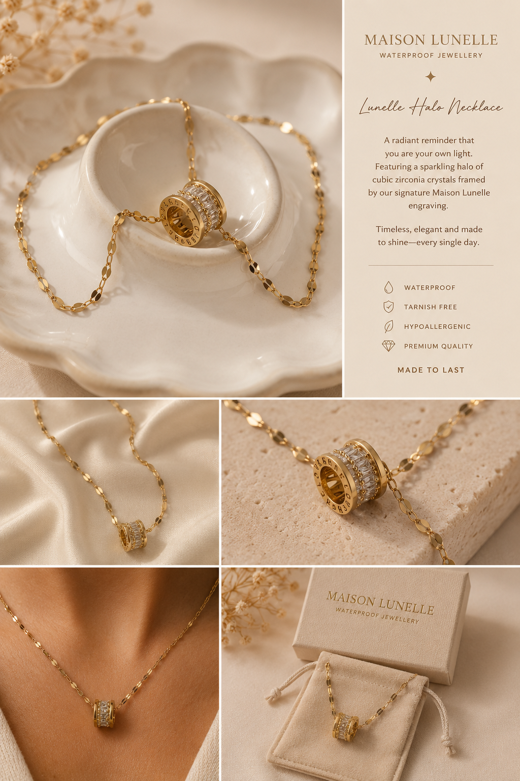 The Lunelle Halo Necklace