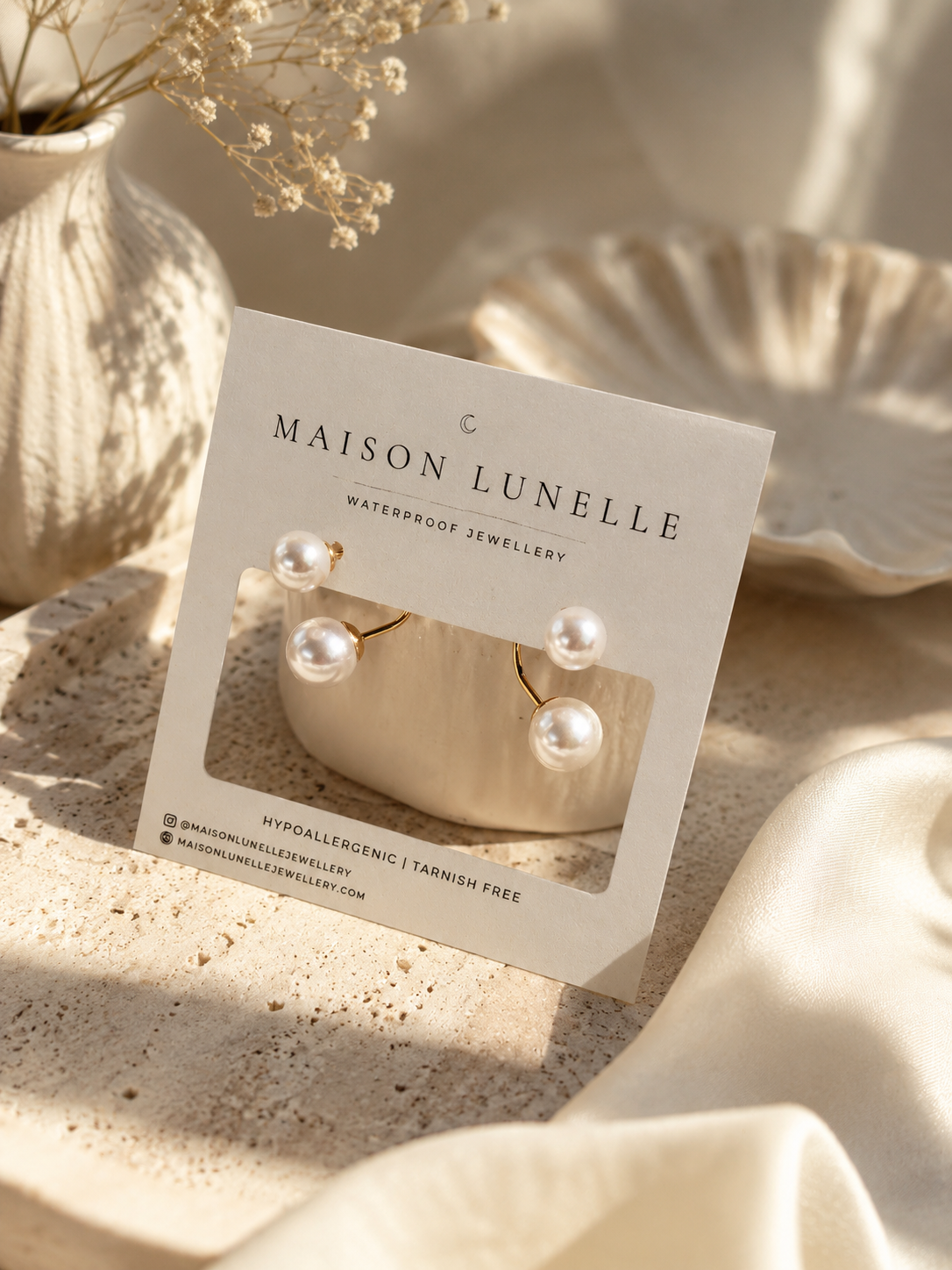 Double Pearl Belle Earrings