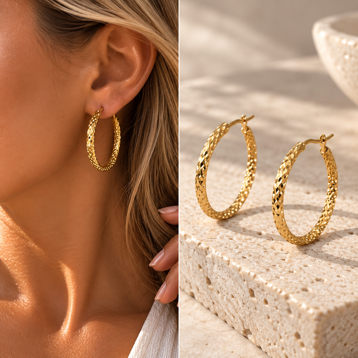 Lunelle Textured Hoops